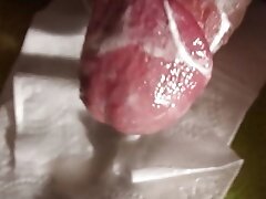 Cumshot from red head penis